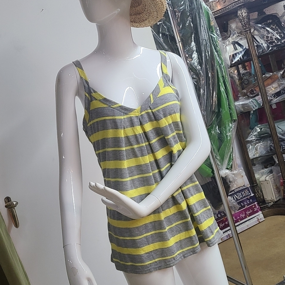 Full Tilt Striped Lace Back Tank Top